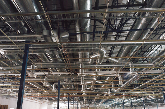 HVAC ceiling system in building